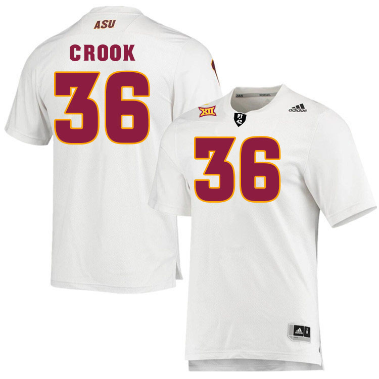 Men #36 Jordan Crook Arizona State Sun Devils College Football Jerseys Stitched-White